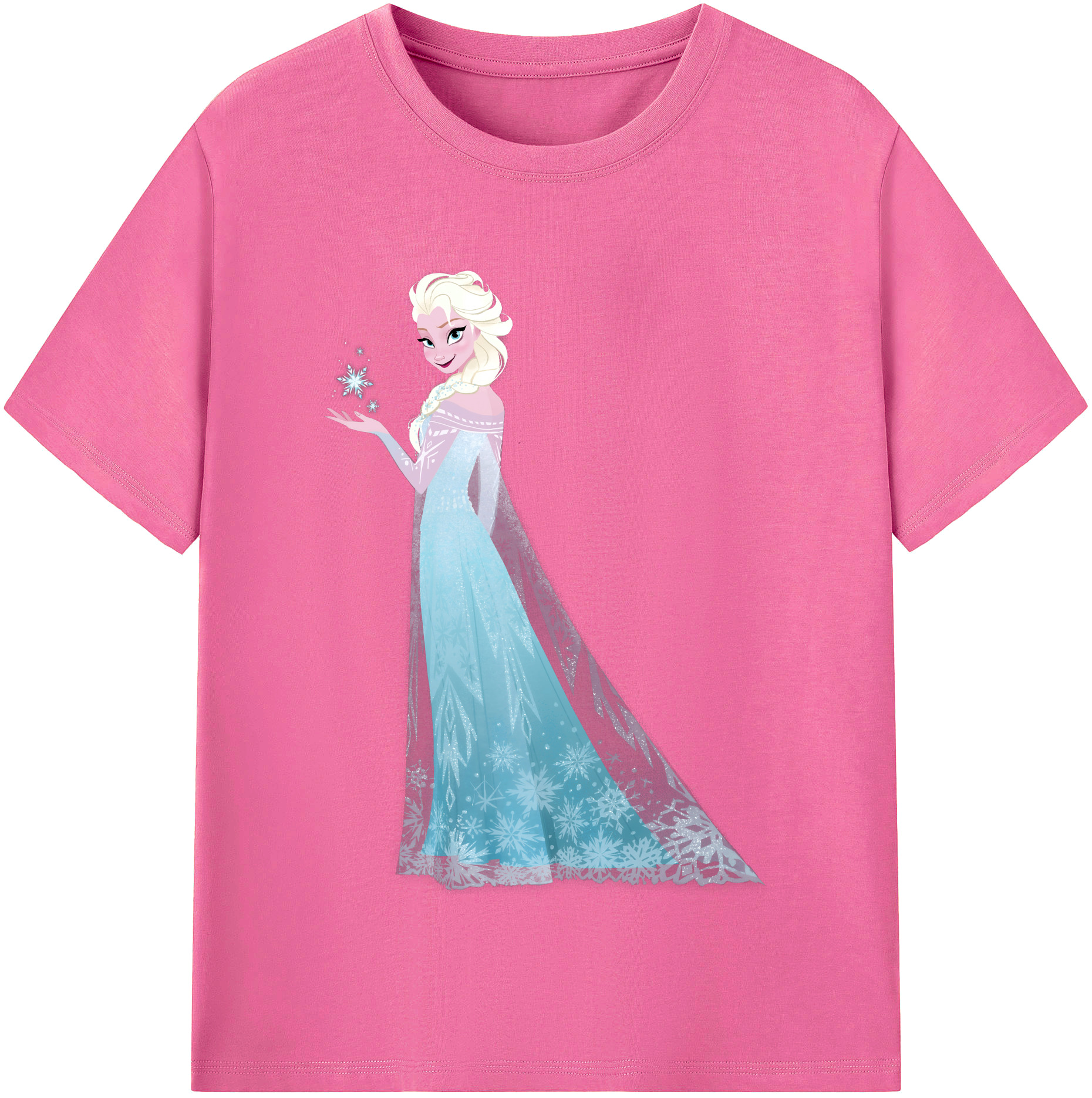 （画像用） アナと雪の女王 アンナ エルサ Frozen Anna Elsa レディースカジュアルプリントTシャツ（綿100％）